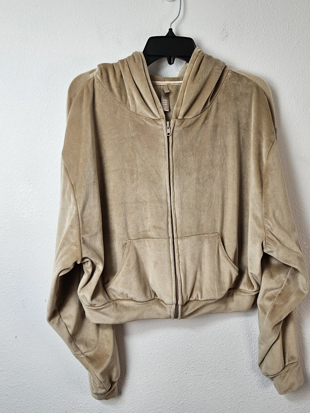 Skims Velour Zip-Up Hoodie Jacket Size 3XL Cropped